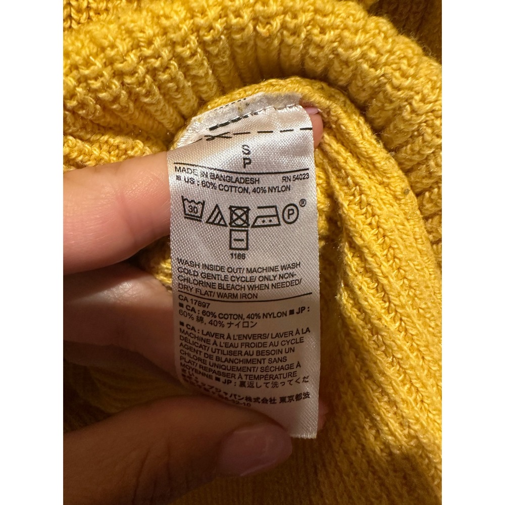 Banana Republic Womens Mustard Yellow Ribbed Boatneck Cotton Blend Sweater S - Picture 6 of 7